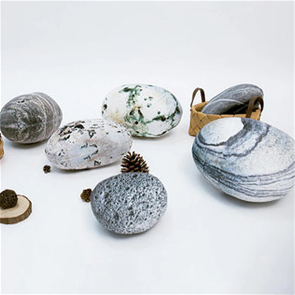 Подушка плюшевая с имитацией камня 6 шт. | Дом и сад