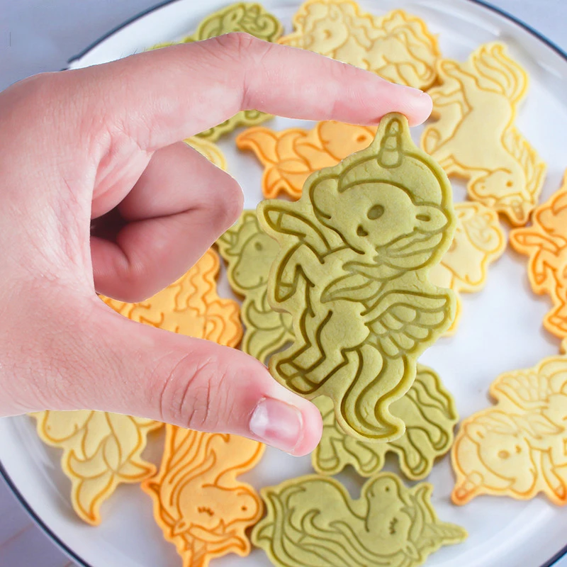 6 шт./компл. мультяшный Единорог бисквит форма печенье резак искусственная кожа