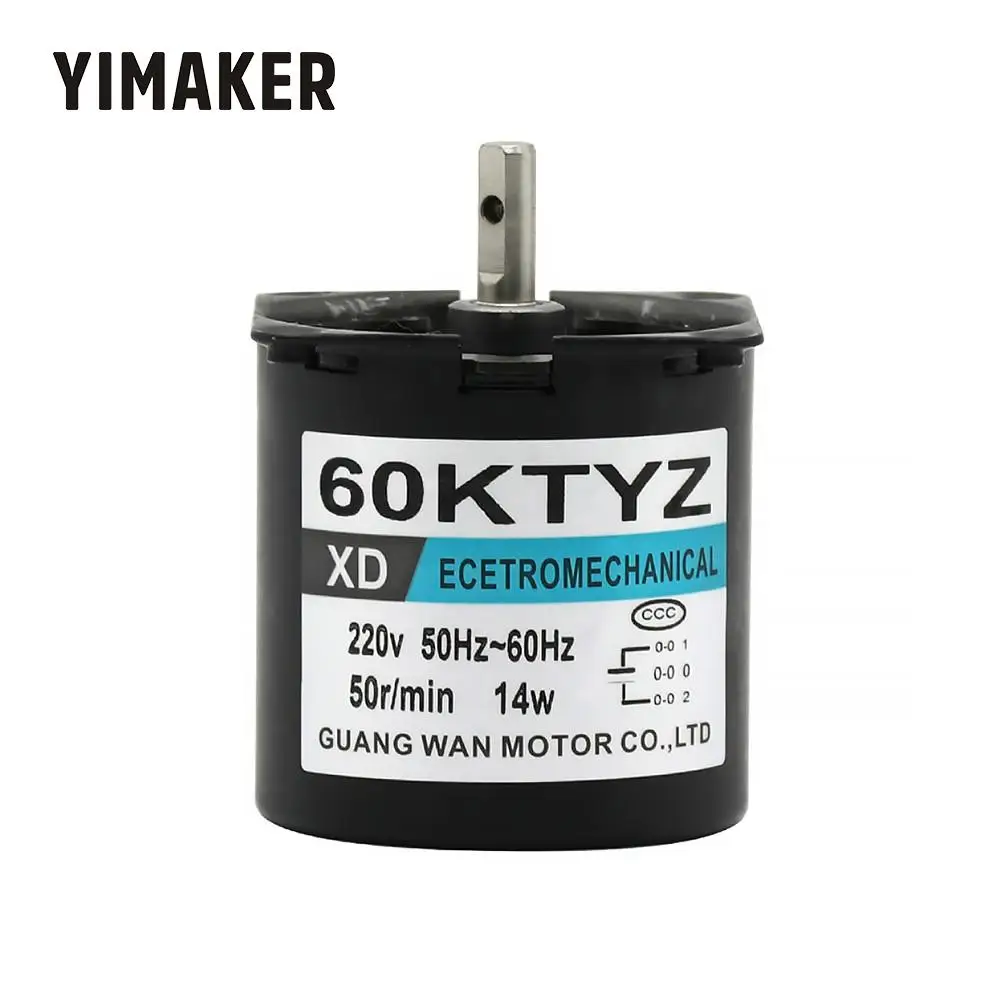 Микро Синхронный двигатель YIMAKER 60KTYZ AC220V 14W высокий Toque постоянный магнит редуктор