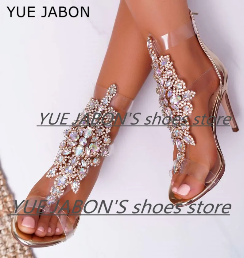 Роскошный толстый каблук с кристаллами сандалии брендовые сексуальные