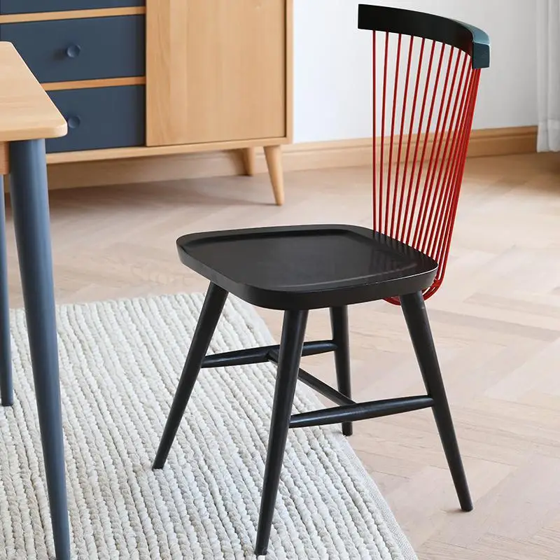 Обеденный стул из массива дерева кованое железо Виндзорский скандинавский