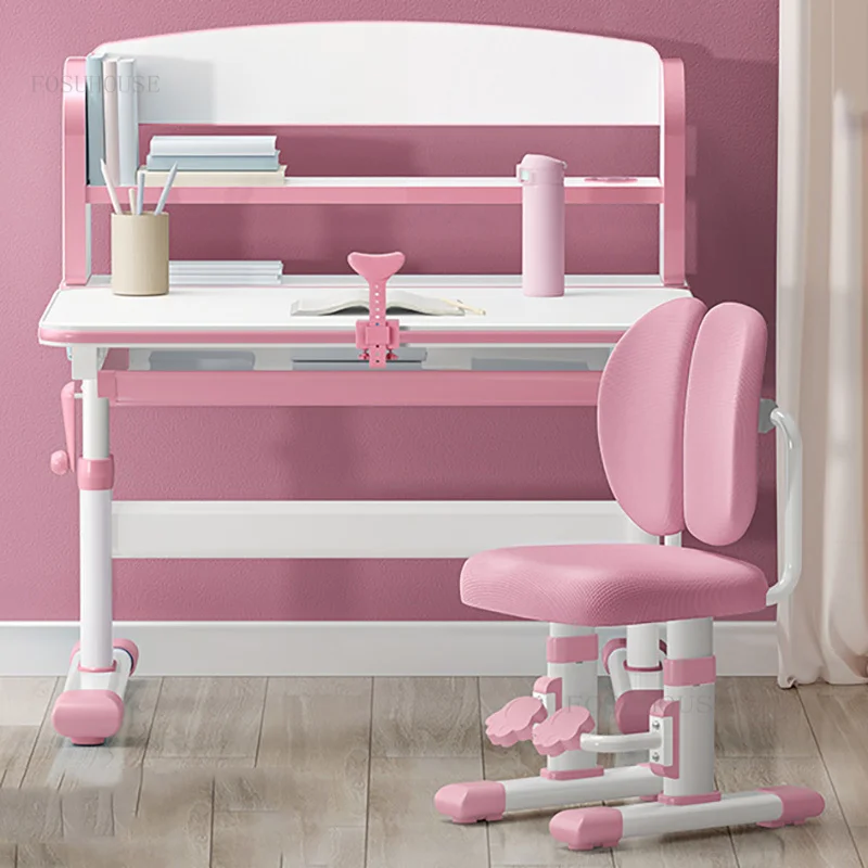 Children Study Lifting Table Chair Sets School Students&amp#39 Writing Drawer Desk Simple Kids Household Bedroom Furniture Back Chairs | Мебель