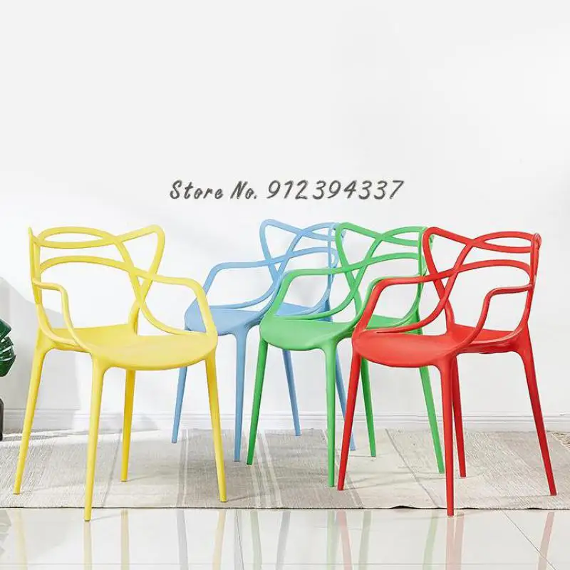 Современный пластиковый стул со спинкой для дома офисный досуга американские