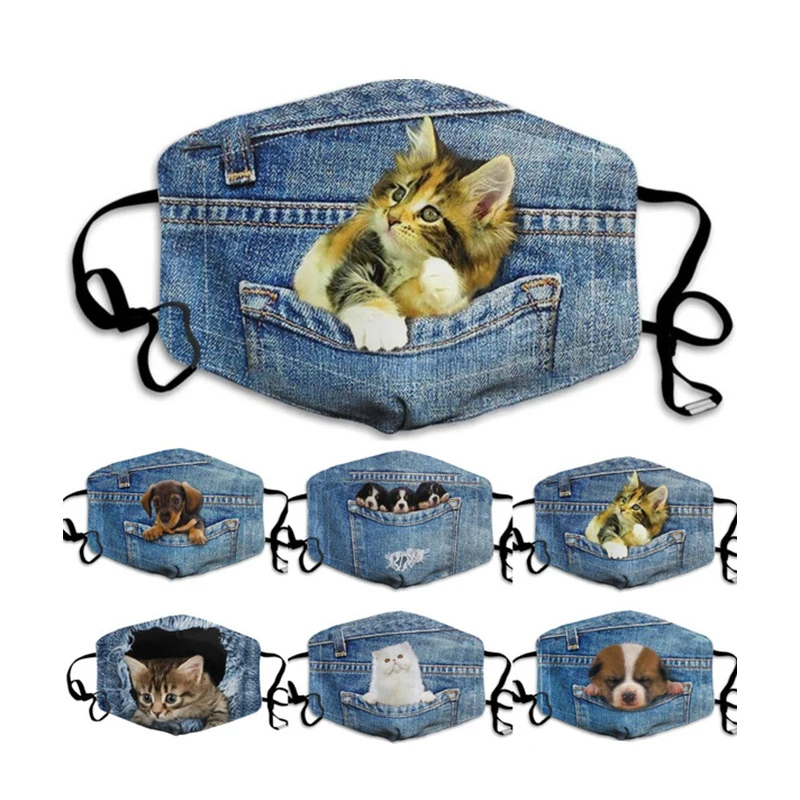 Маска для взрослых унисекс с 3d рисунком кошек и собак маска лица езды на