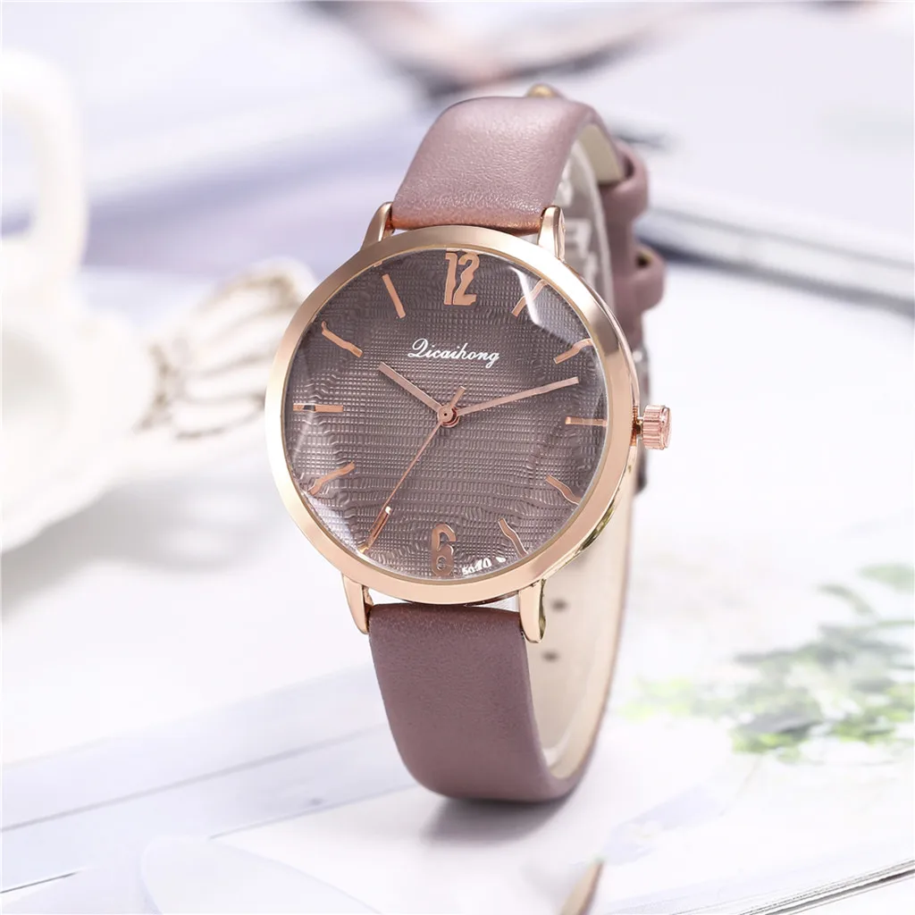 reloj mujer women watches Licaihong Sleek Minimalist Dial Face Glass Belt Ladies Quartz wrist for bayan kol saati | Наручные часы