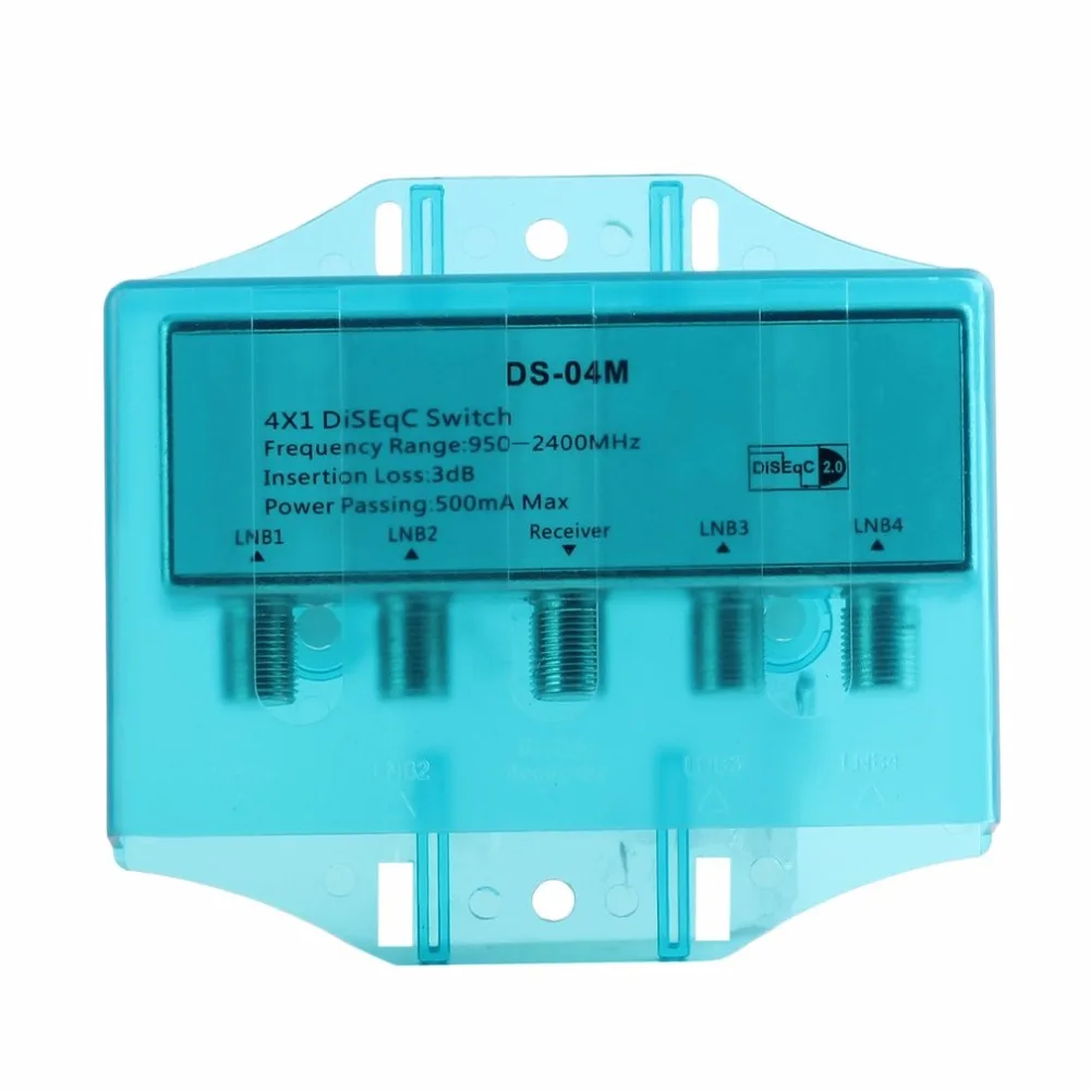 2018 Водонепроницаемый 4x1 DS-04M спутниковый 950-2400 МГц DiSEqC2.0 переключатель FTA тарелка