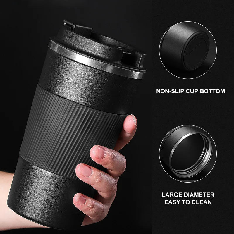 Термос для горячего кофе с двойной чашкой из нержавеющей стали 380/510 мл - купить по