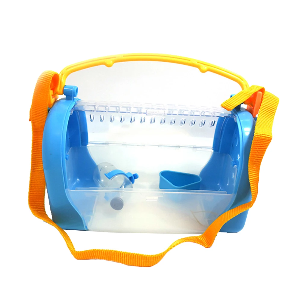 Out-of-port Hamster Carrier Bag Visible Breathable Cage Small Animals Travel Case Strap with Water Bottle About 25*13*17cm |