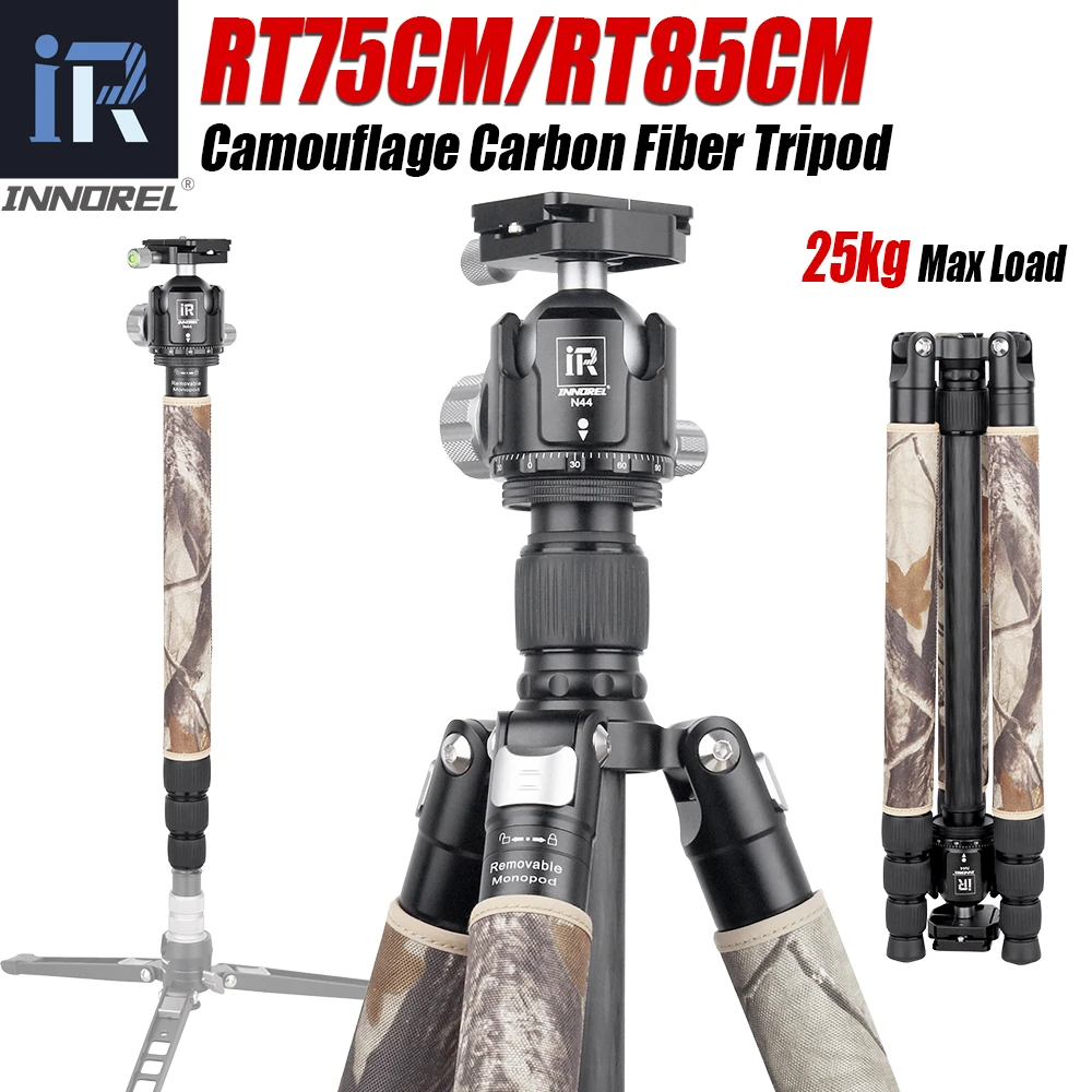 INNOREL RT75CM/RT85CM Professional Carbon Fiber Tripod Monopod for DSLR Camera Heavy Duty Stand Panoramic Low Gravity Ball Head |