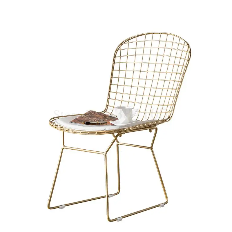 Nordic Wrought Iron Dining Chair Golden Hollow Wire Modern Minimalist Designer Studio Lounge |