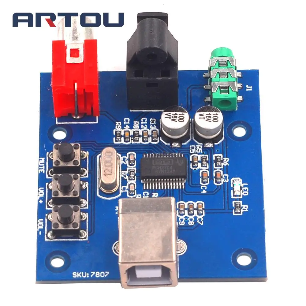 Звуковая карта PCM2704 USB декодер ЦАП вход коаксиальное волокно звуковой карты HIFI
