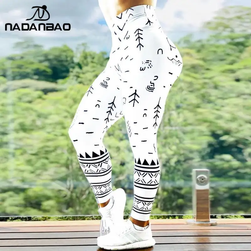 NADANBAO Sexy Push Up Women Legging Seagull Printing Workout Pants Fashion Highly Elastic Leg Woman's Leggins for Fitness Tights | Женская