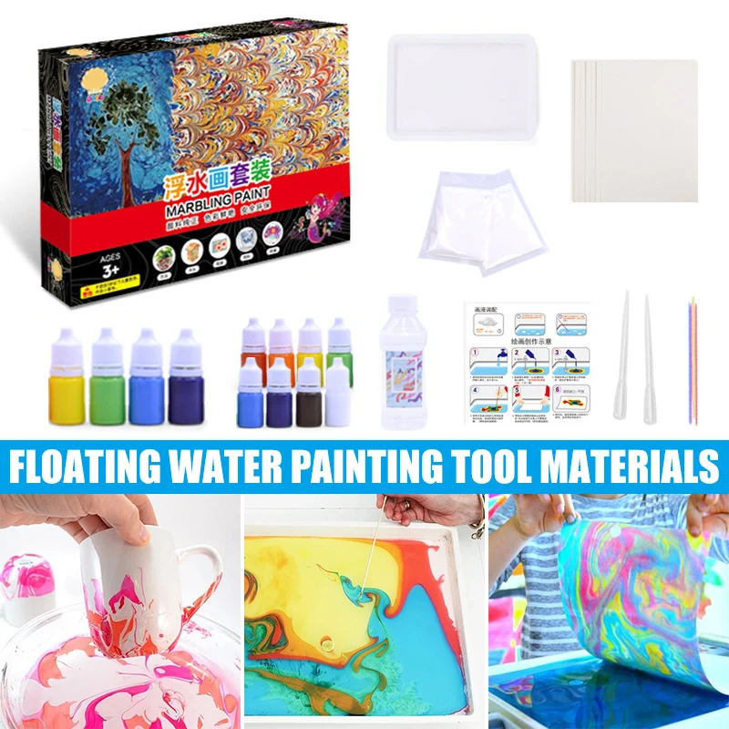 Плавающий Набор для рисования детский набор пигментная мраморная живопись