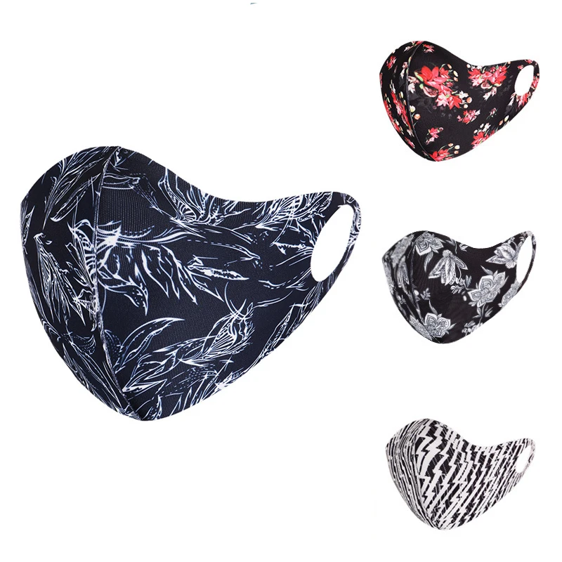 Маска Пылезащитная с 3D цветочным принтом для взрослых дышащая моющаяся