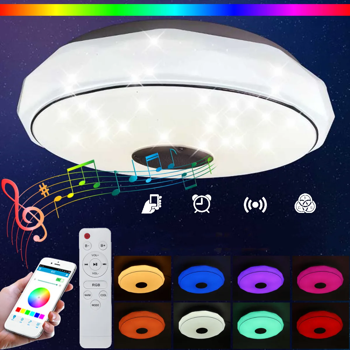 120/200 Вт RGB светодиодный потолочный светильник современный домашний ing APP bluetooth