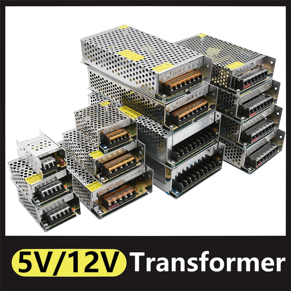 Трансформатор освещения 220v to12v 5v блок питания 5A 10A 15A 20A 30A адаптер драйвера