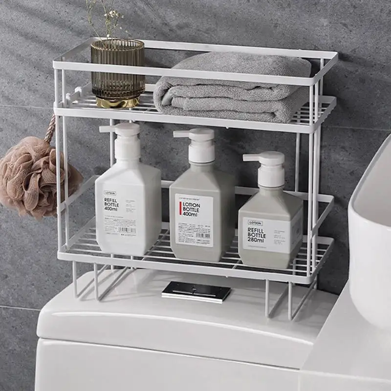 2 яруса полка для ванной туалета не требует отверстий клейкая душа держатель мыла