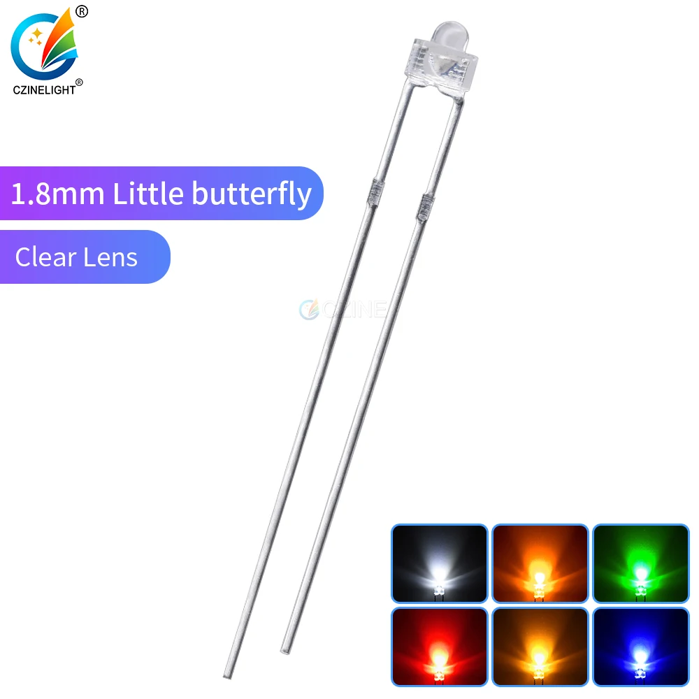 1000pcs/bag Small Butterfly Dip Led Diode Long Leg White Yellow Red Blue Green | Электронные компоненты и