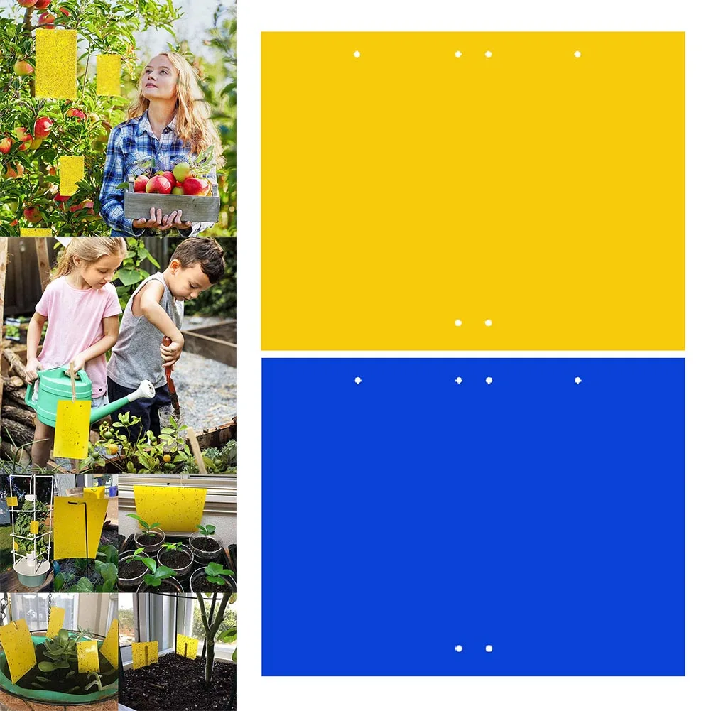 Недавно 1/20/50 шт двухсторонние липкие ловушки для садовых летающих растений