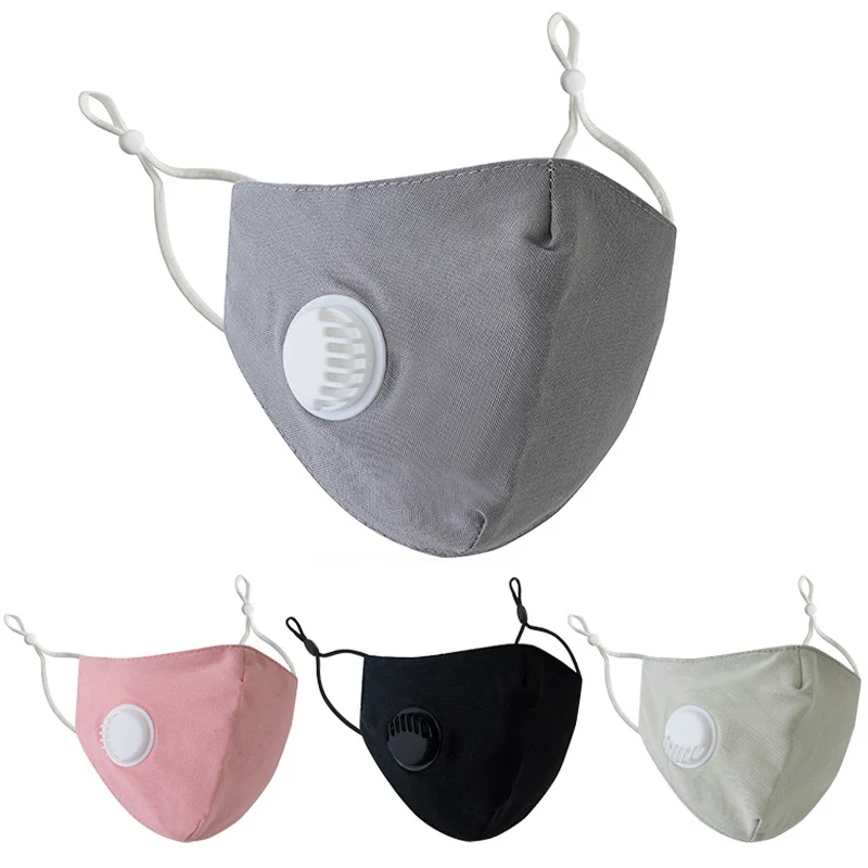 Маска для лица многоразовая с дыхательным клапаном моющаяся защитой от пыли