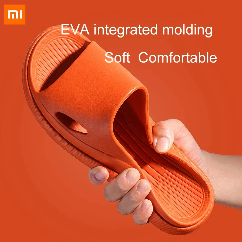 Домашние шлепанцы Xiaomi на плоской подошве нескользящая обувь для ванной