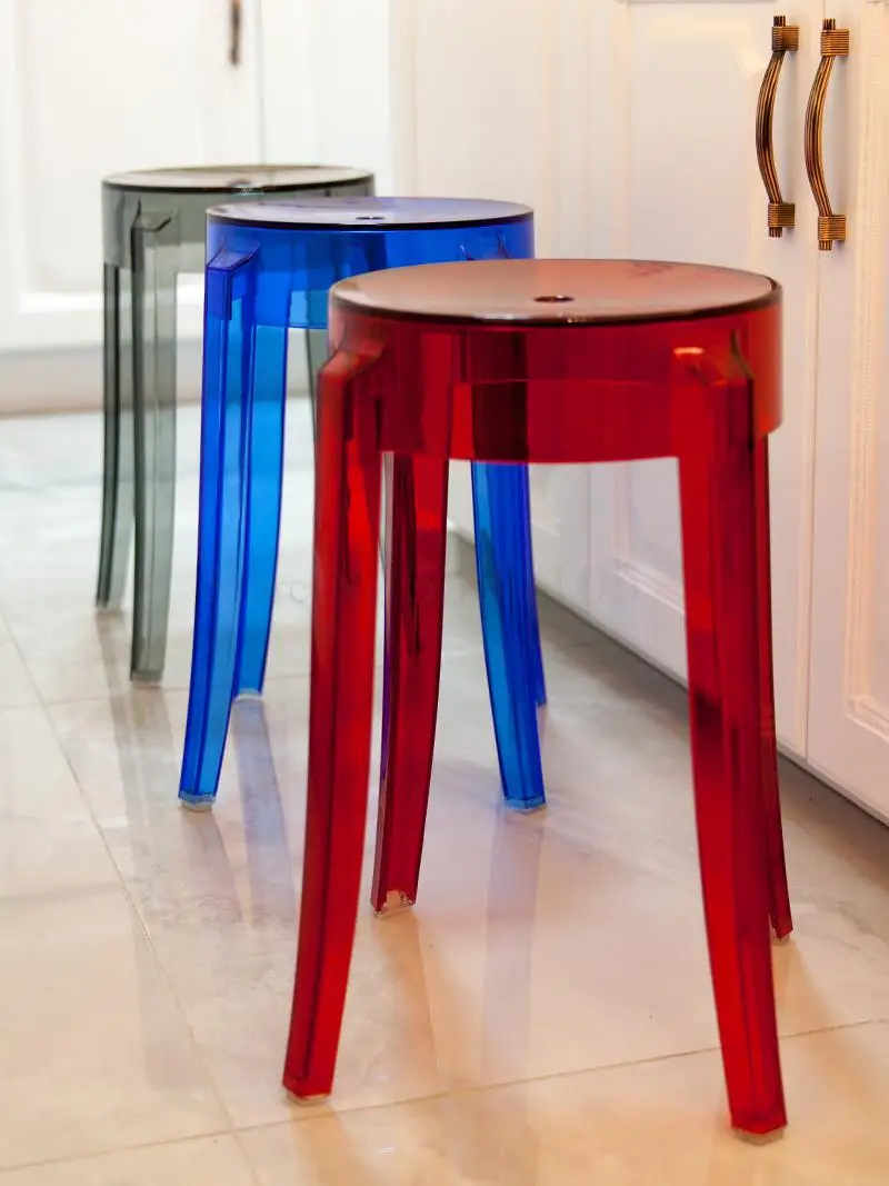 Plastic Stool Ins Transparent Acrylic Dining Chair Crystal Bar Home Creative High |