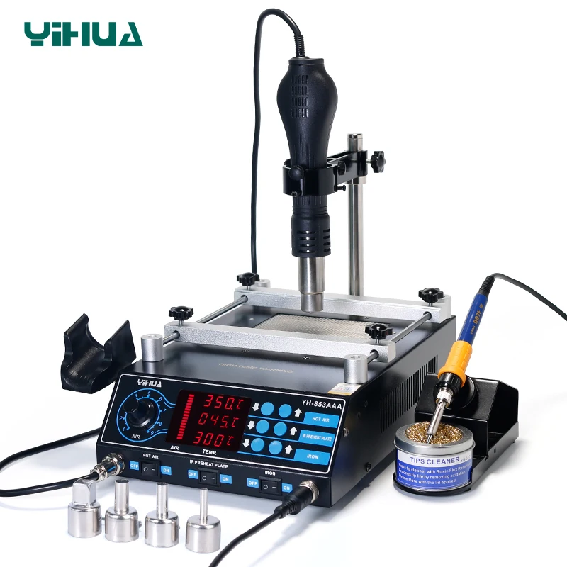 Паяльная станция 3 в 1 YIHUA 853AAA 1200 Вт с подогревом | Инструменты