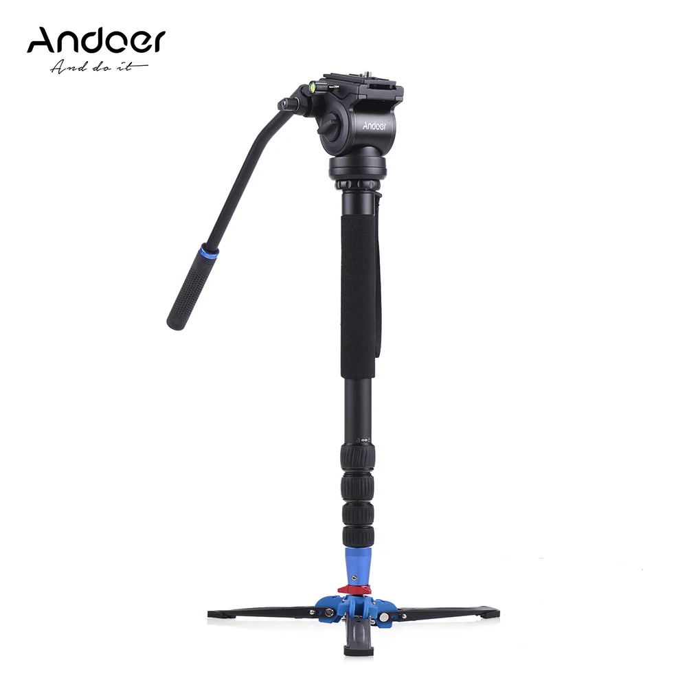 Andoer 172cm/67.7&quot Professional Camera Tripod Monopod Unipod Stand w/ Fluid Draft Hydraulic Damping Head for ILDC DSLR Camcorder |