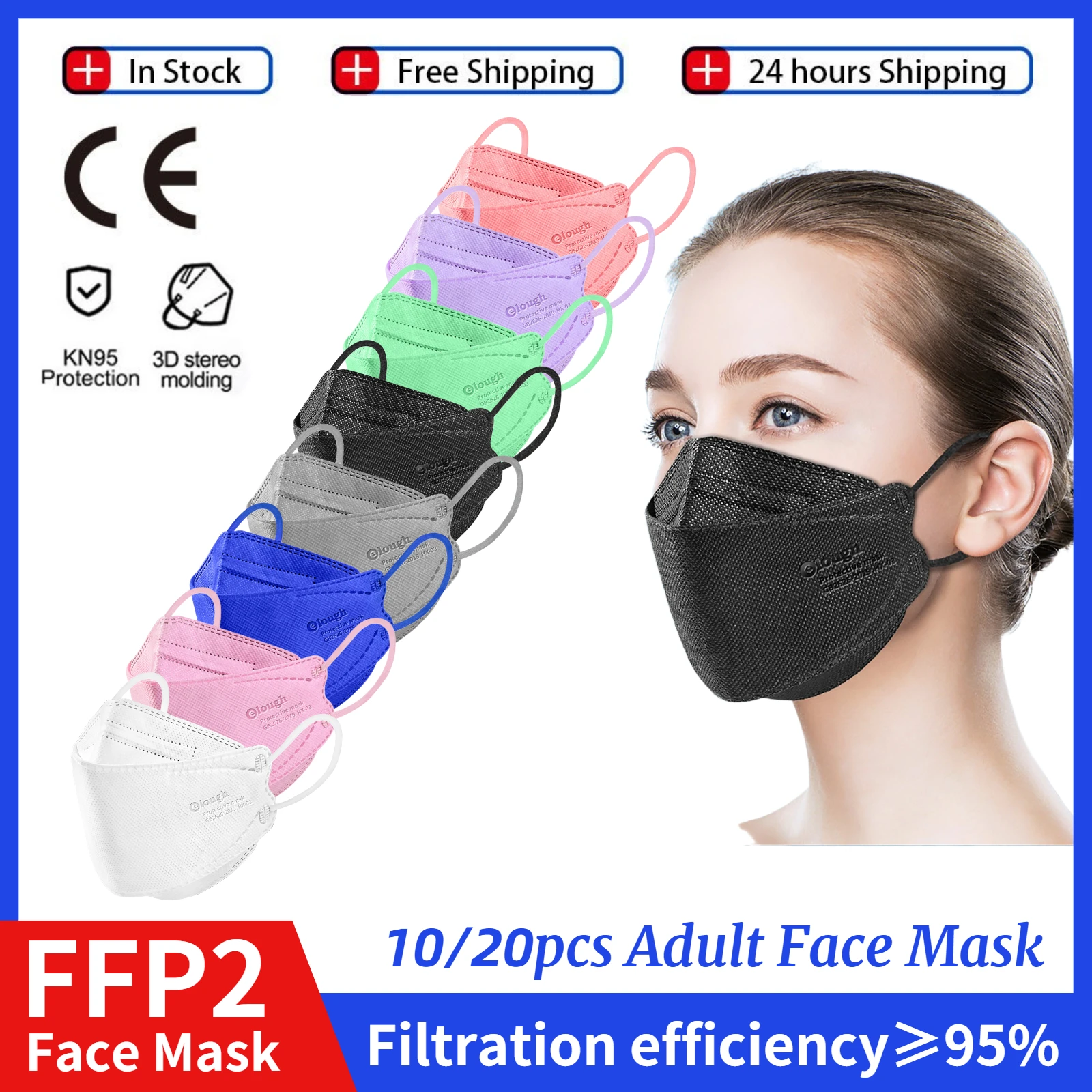 10/20 шт. унисекс взрослые мужские женские с рисунком рыбы MaskMascarilla Fpp2 Homologada Mascarillas