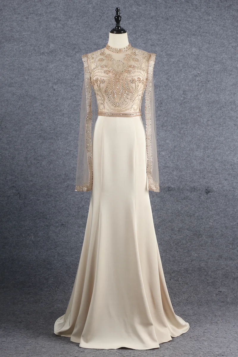 Роскошные мусульманские Вечерние платья с блестками и кристаллами для женщин 2022