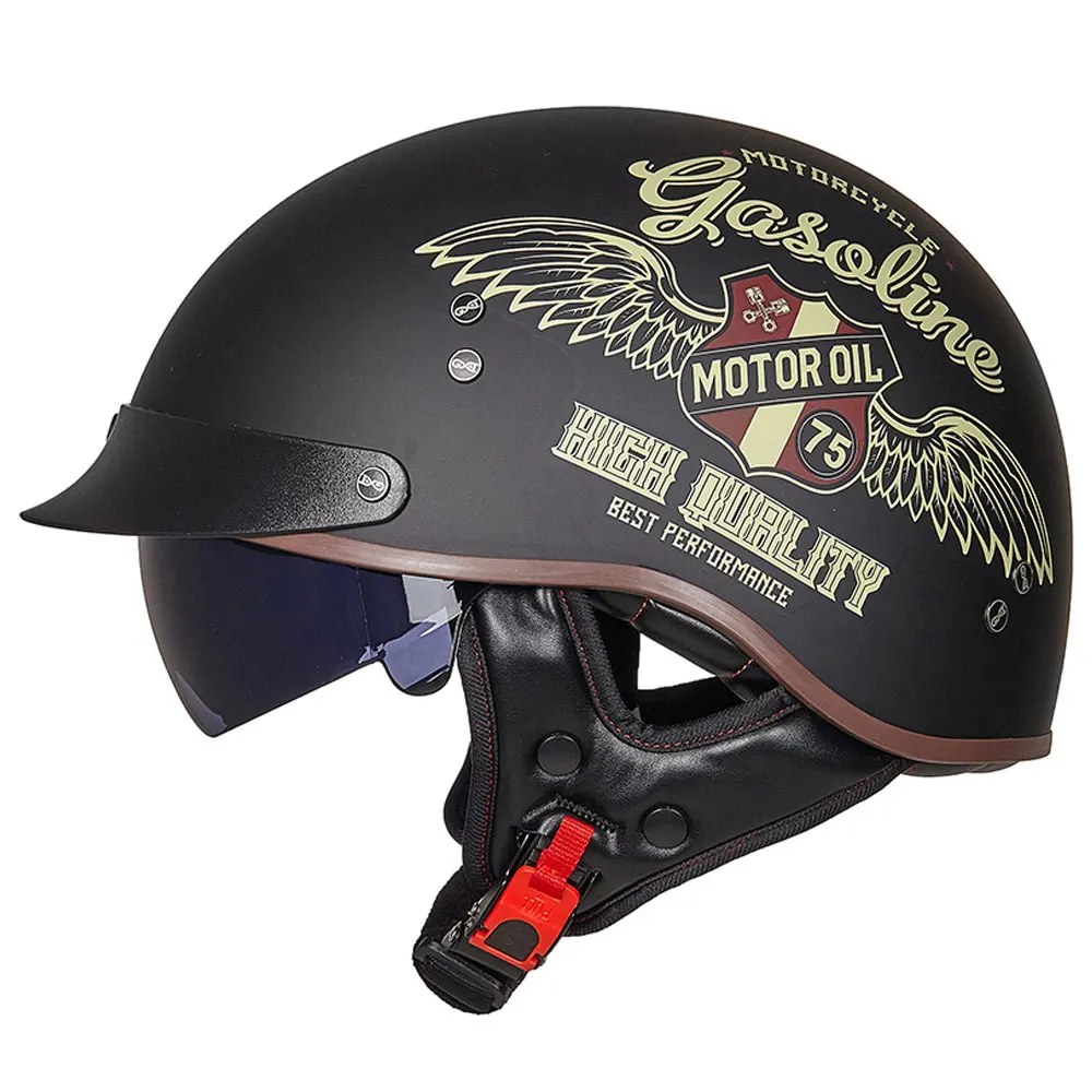 Casco Moto Retro Motorcycle Helmet Scooter Vintage Half Face Biker Motorbike Crash DOT Certification | Автомобили и мотоциклы
