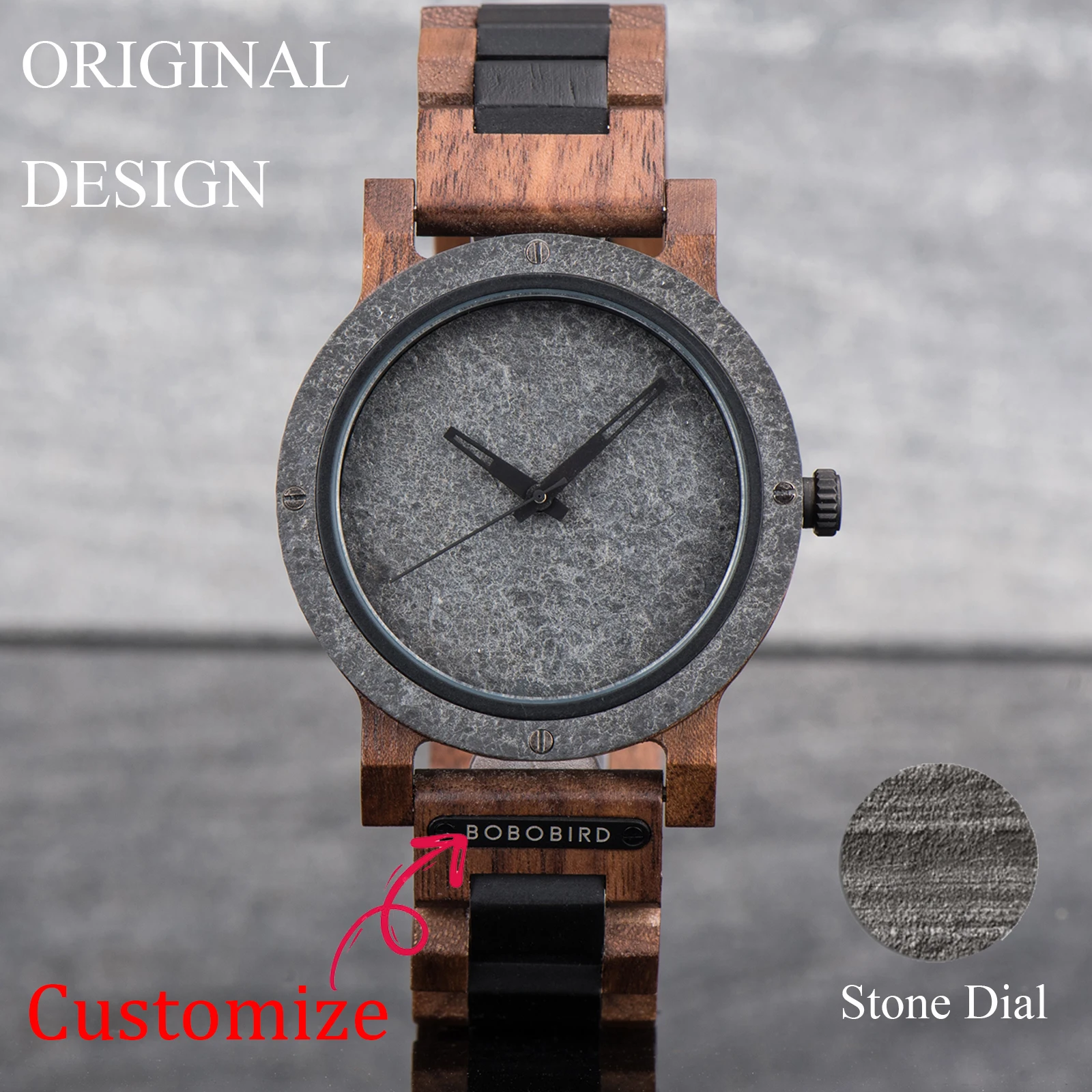 Мужские часы BOBO BIRD новый год 2022 рождественский подарок с логотипом на заказ