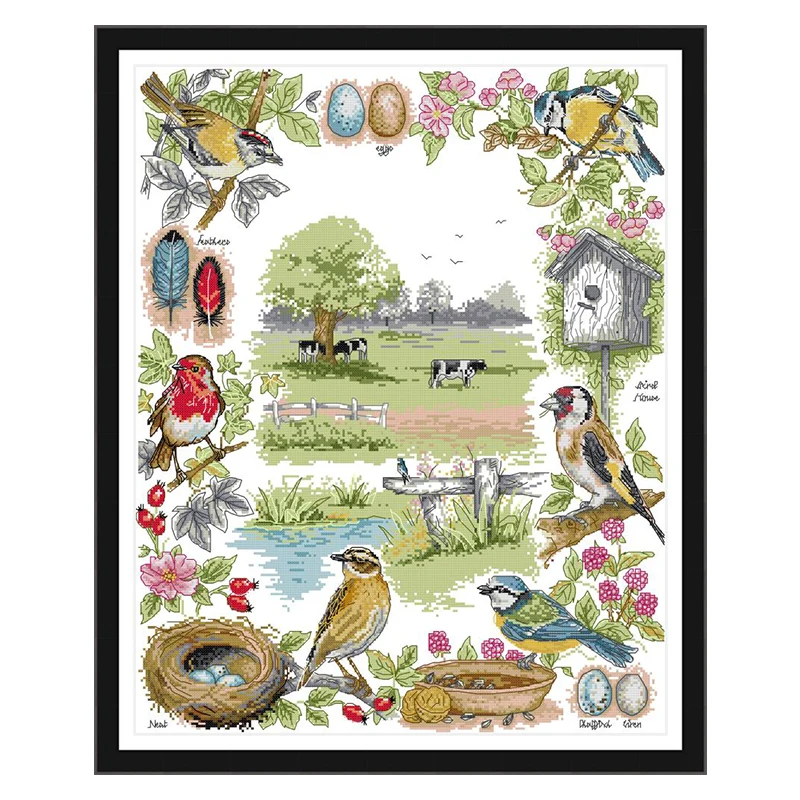 Эко-птица сделай сам узор с животными Joy Sunday Набор для вышивки крестиком домашнее