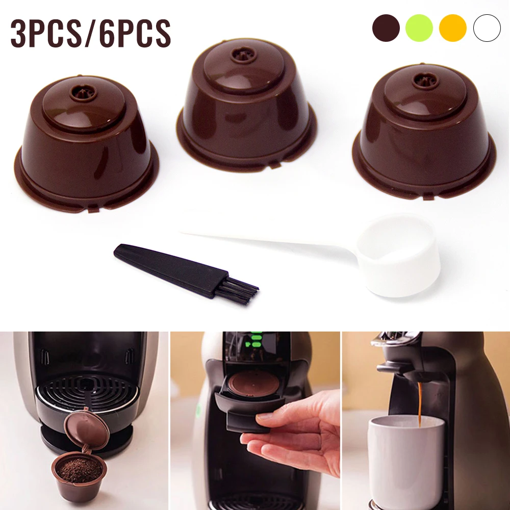 6 шт многоразовые Кофе капсулы фильтр чашка для Nescafe многоразового шапки ложка