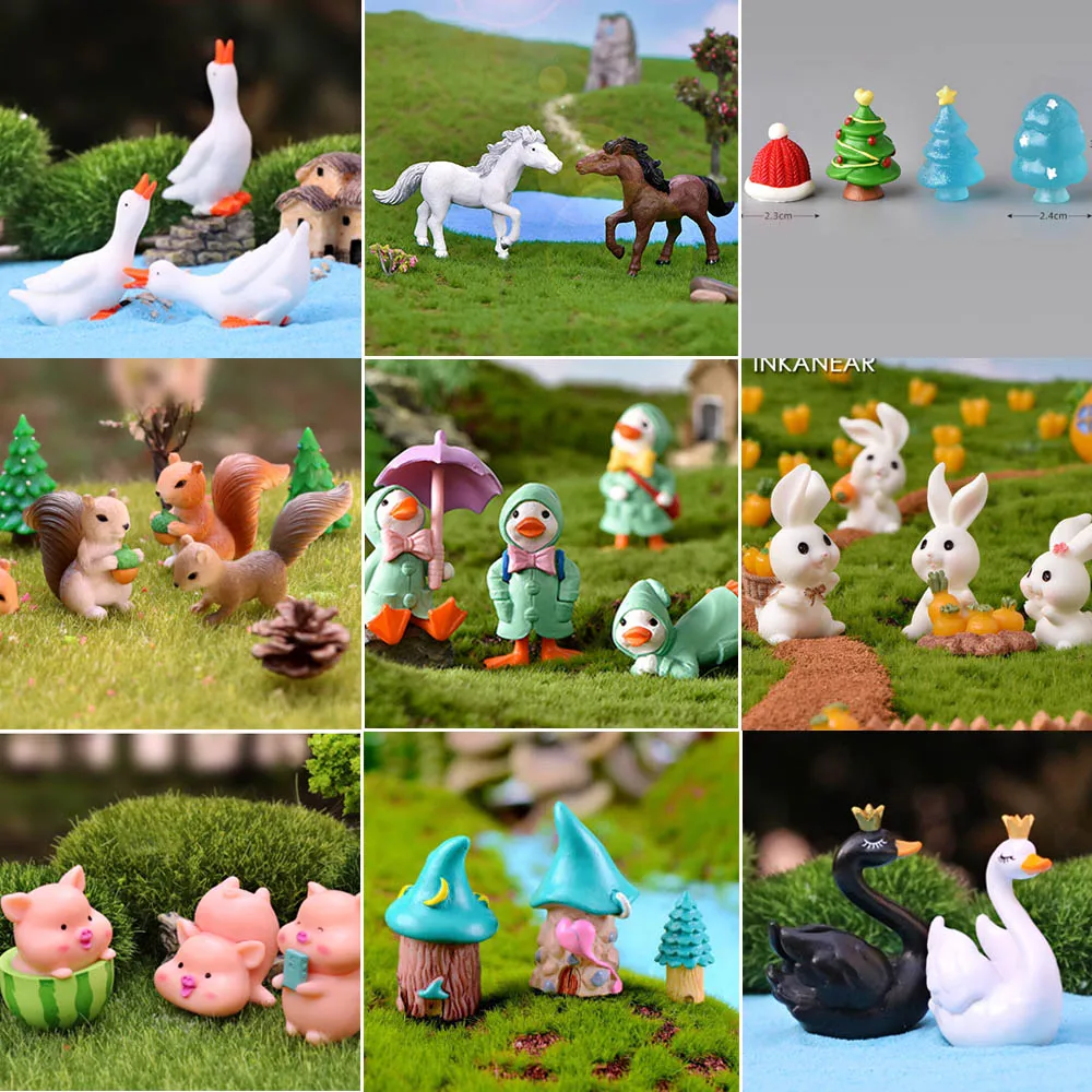 Феерический зверинец: кролик, собака, белка, умелые ручки и миниатюрные фигурки уток в подарок для декорирования стола.