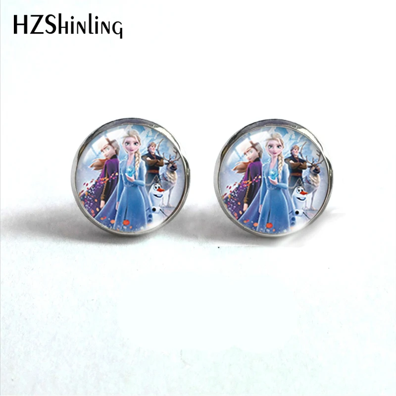 Новинка 2021 г. модные круглые серьги Холодное сердце в виде принцессы сестры Эльзы
