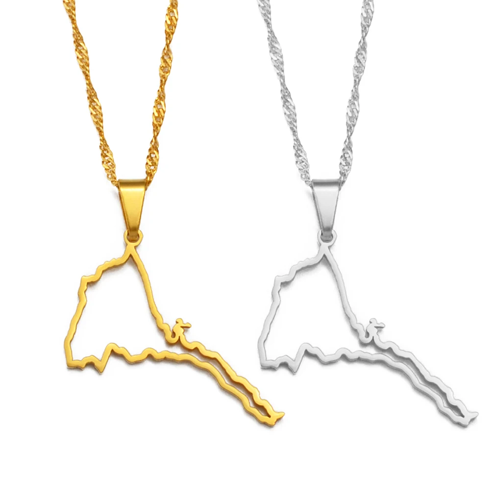 Ожерелье Anniyo с подвеской в виде карты Эритреи для женщин и девушек ювелирные
