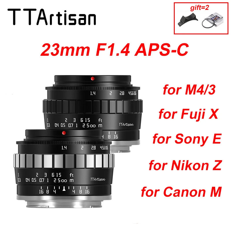 TTArtisan 23 мм F1.4 APS-C ручной объектив для Sony E Fuji X Nikon Z M4/3 Canon RF R EF-M EOSM Olympus Panasonic Leica L Sigma