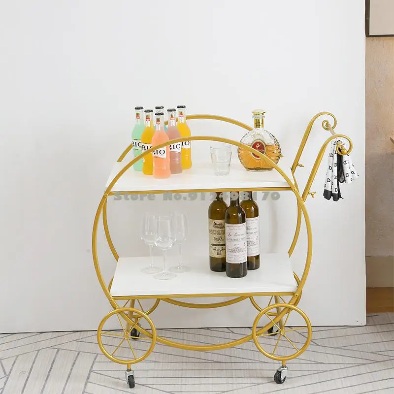 Двухуровневая тележка для хранения в скандинавском стиле полка цветов