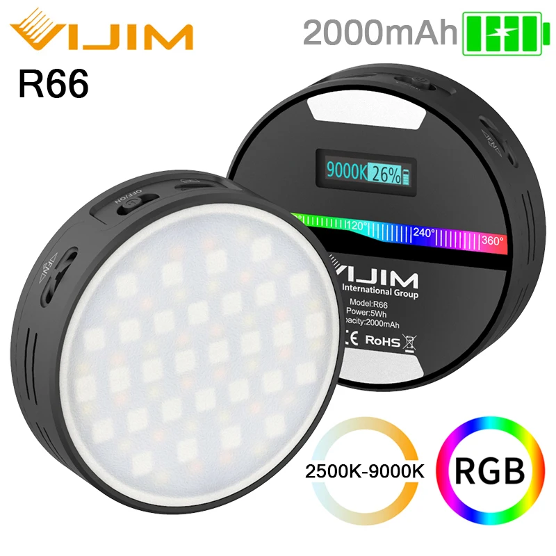 VIJIM R66 мини RGB светильник для DSLR камеры смартфона Vlog фотографии свет
