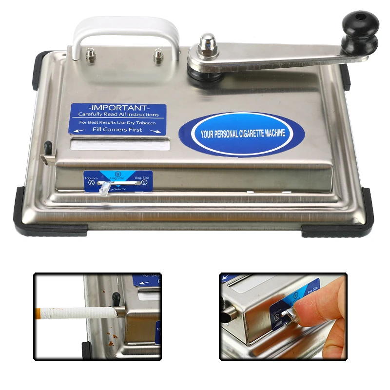 Hand-cranked Stainless Steel Tobacco Rolling Machine Cigarette Maker Roller Manual Filling Smoking DIY Tools | Дом и сад