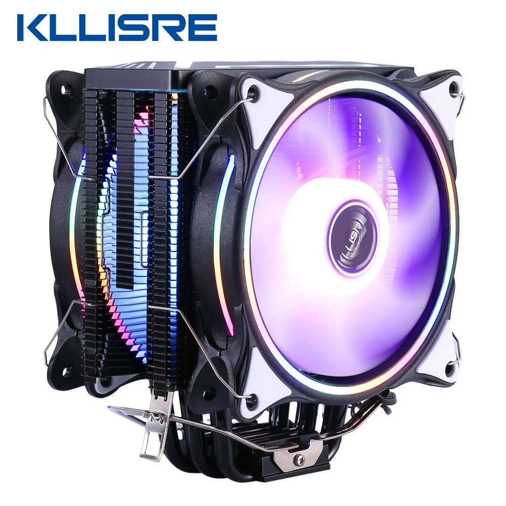 Кулер для ЦП Kllisr 6 тепловых трубок RGB PWM 4 контакта тихий Inte LGA 115X 1200 1366 2011 V3 X79 X99 AM4 -