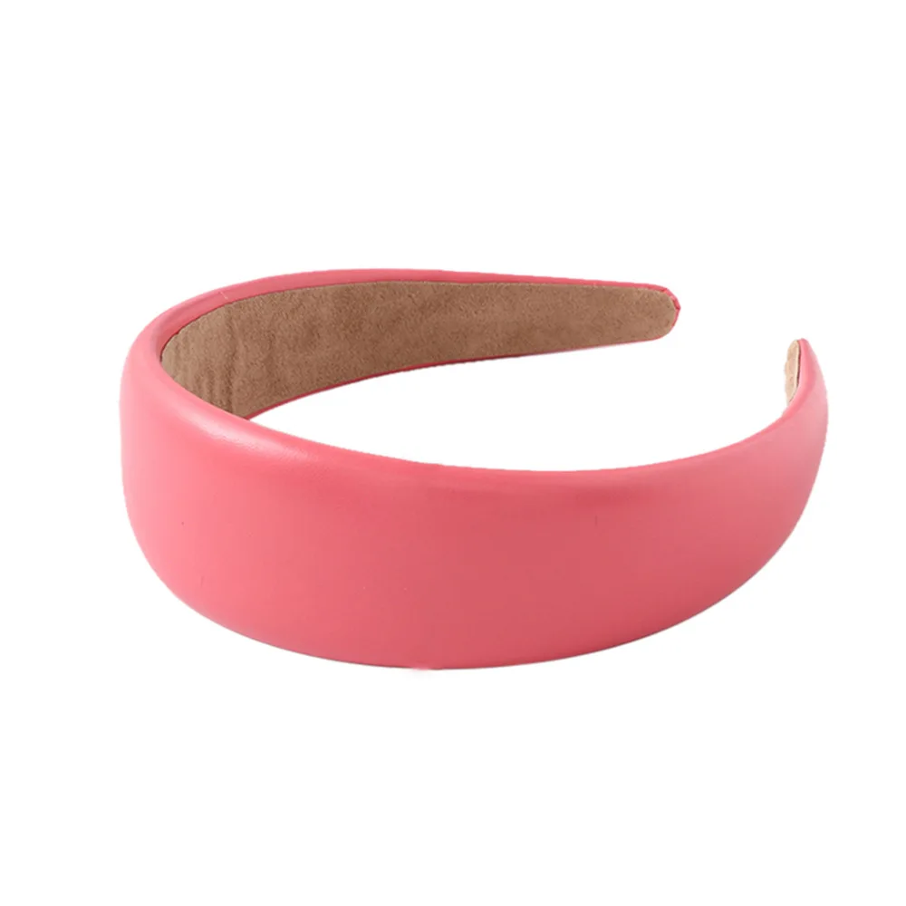 High Quality PU Headband Women Candy Color Leather Hair Hoop Make Up rezinki For Girl Vintage Headdress |