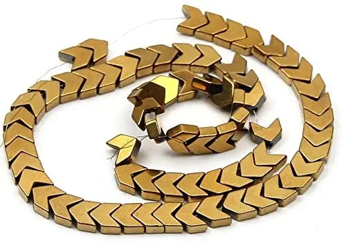 6 мм 110 шт. бусины из гематита треугольные стрелки золотого цвета серьги подвески