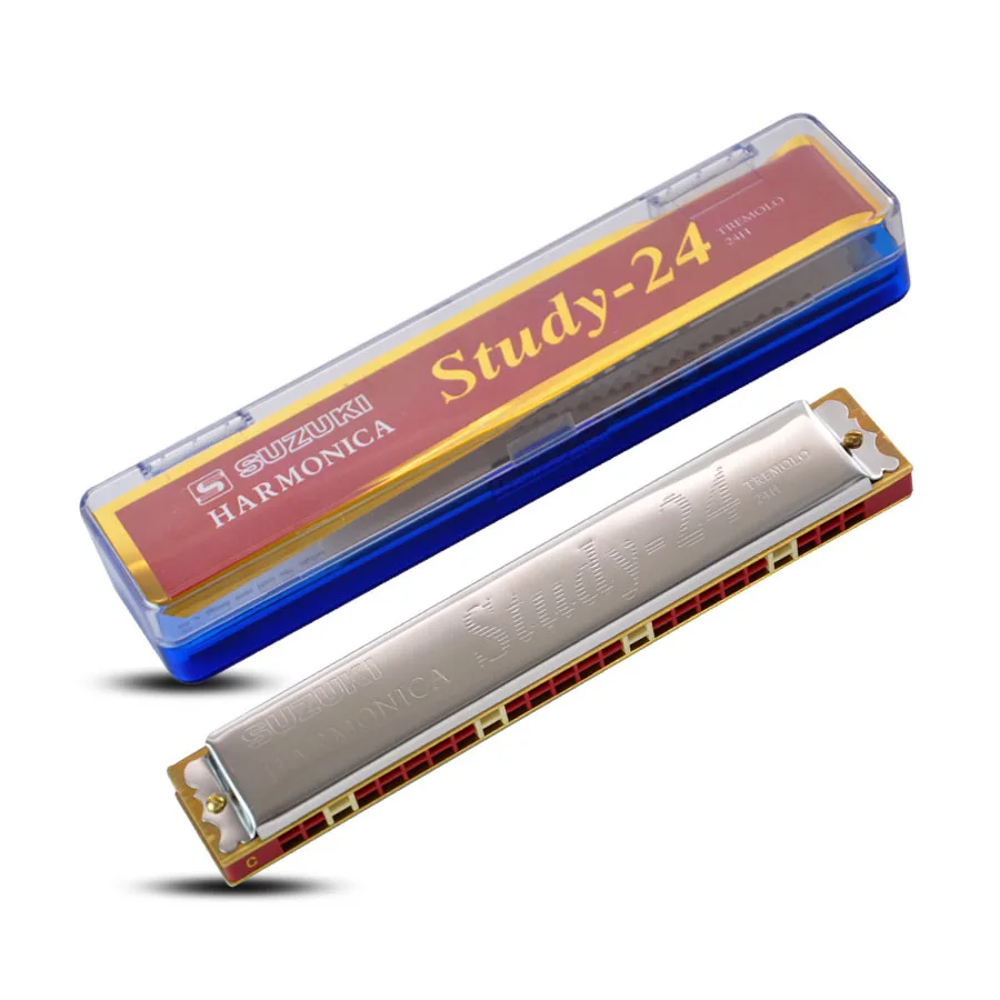 Губная гармоника Suzuki Harmonica 24 Hole STUDY-24 C Key Polyphony New Style High Quality с чехлом.