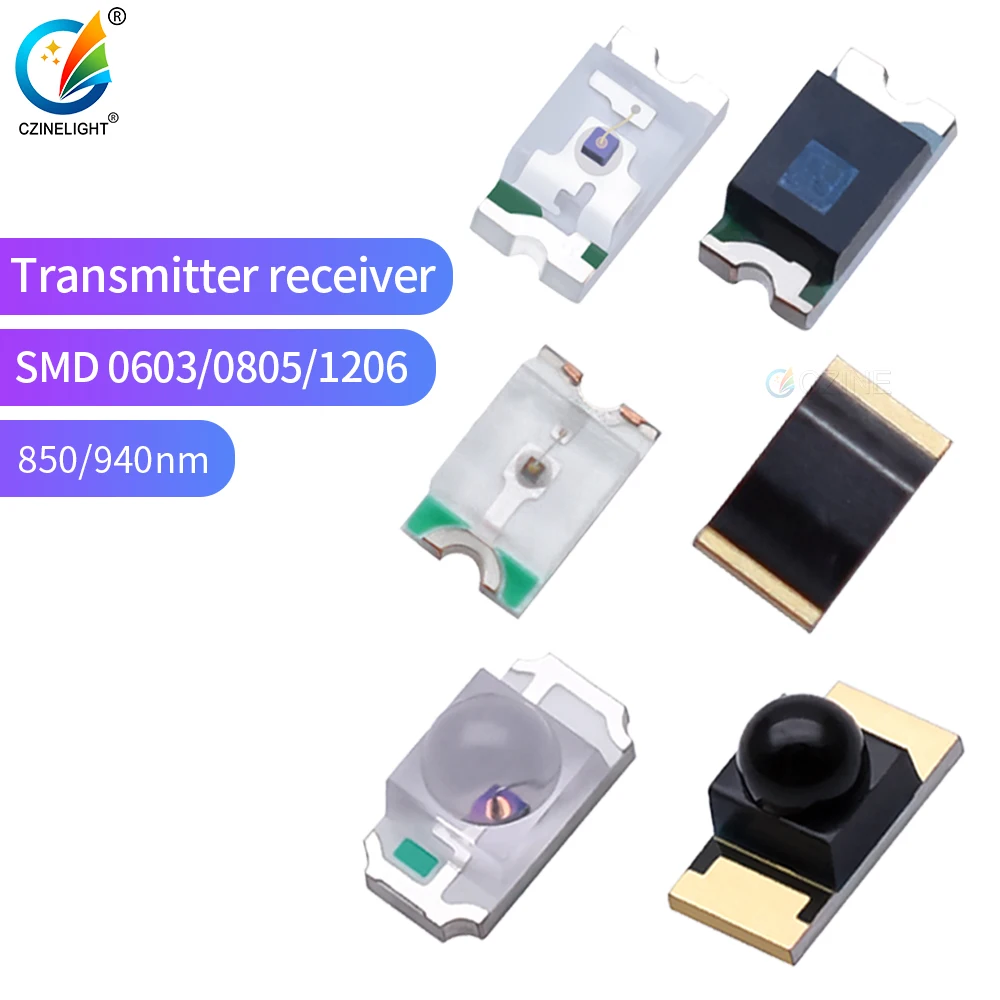 1000 шт./уп. 0603 0805 1206 850нм 940нм ИК-излучатель черный фоточувствительный приемник включен.