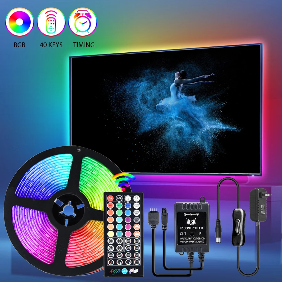Светодиодная лента RGB для музыки и синхронизации 50 футов 5 м 10 15 М 5050 Диодная