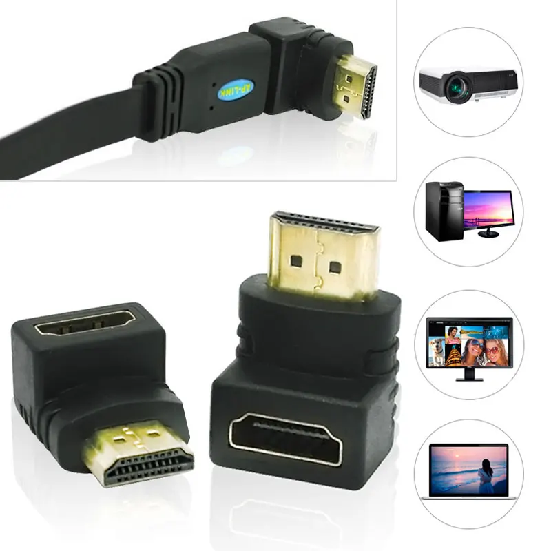 90 Degree Right Angle Gold plated HDMI Adapter A type Male to Female for 1080p TV HDTV LHB99 | Электроника