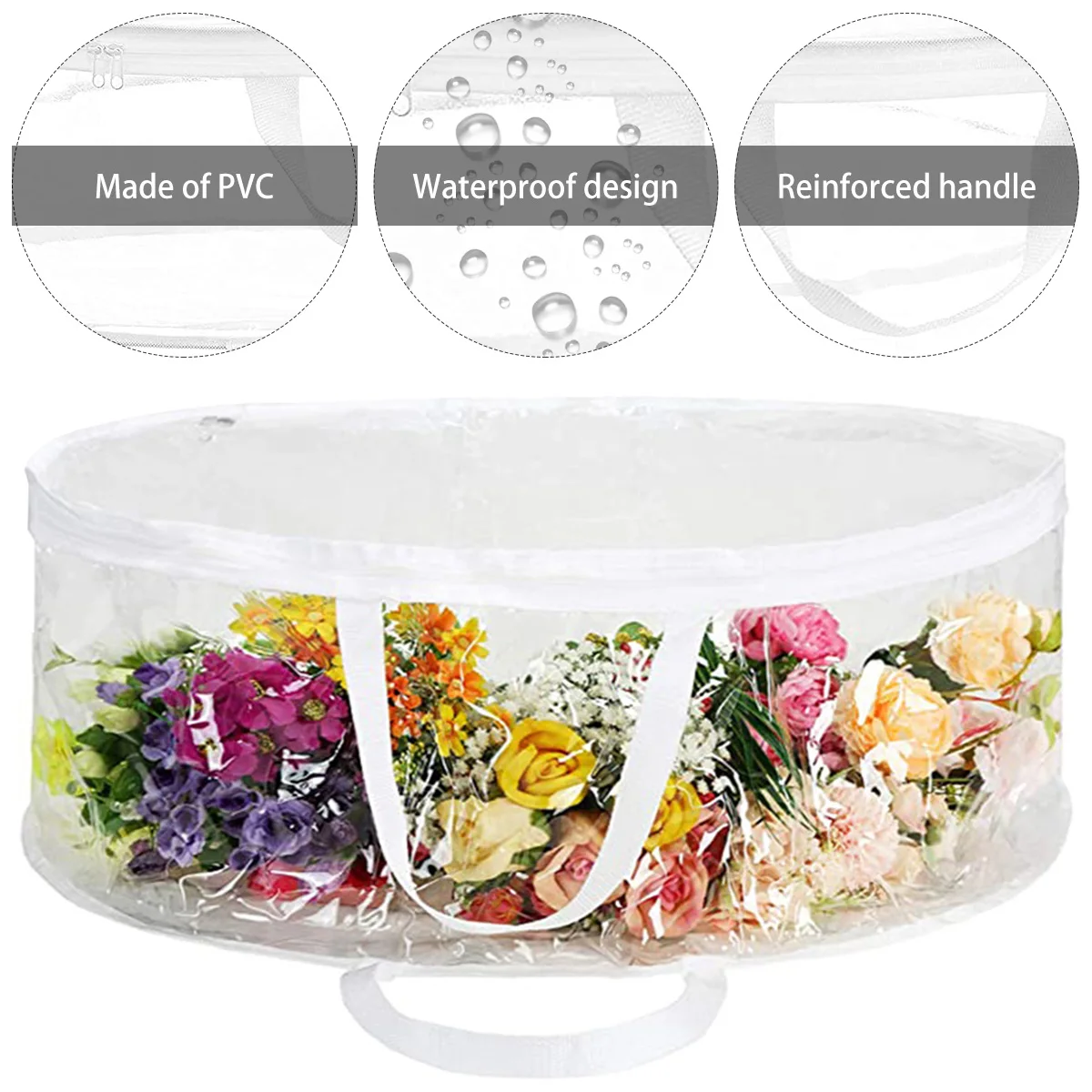 Christmas Wreath Storage Container with Dual Zippered Reinforced Handle Clear Garland 23.6'' Xmas Bag | Дом и сад