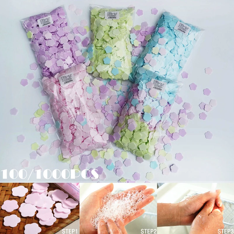 Одноразовое цветочное мыло бумага для путешествий мытья рук в ванной листы